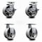 Service Caster 5 Inch V-Groove Semi Steel Caster Set with Roller Bearings 2 Brakes 2 Rigid SCC SCC-20S520-VGR-TLB-2-R-2 - alternate 1